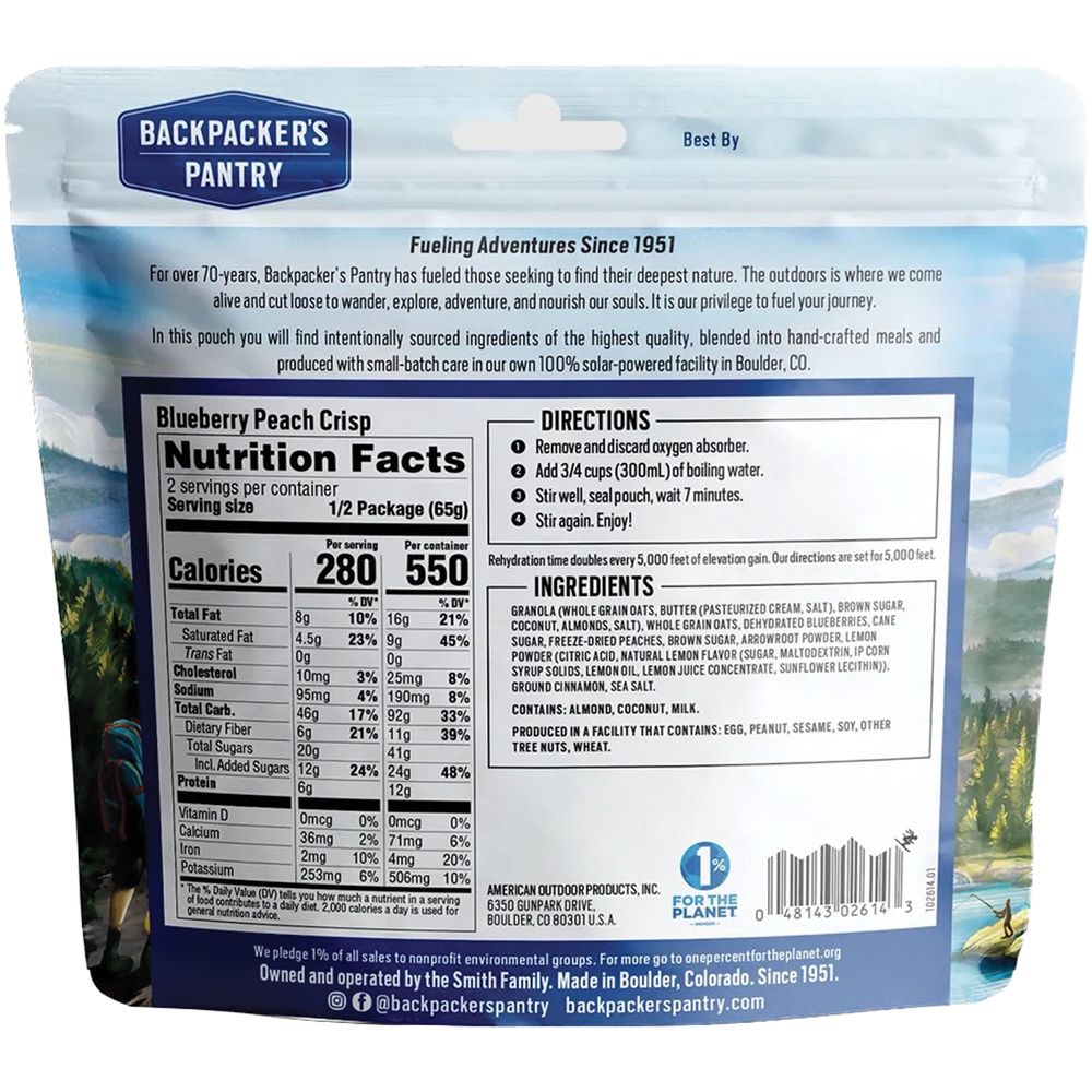 BACKPACKERS PANTRY | BLUEBERRY PEACH CRISP 2P