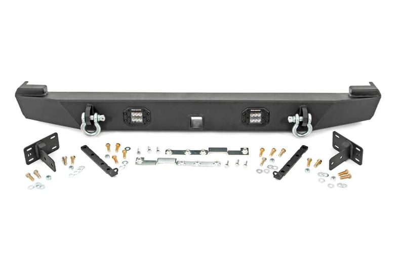 RC REAR BUMPER W/LIGHTS & SHACKLES JEEP XJ 84-01
