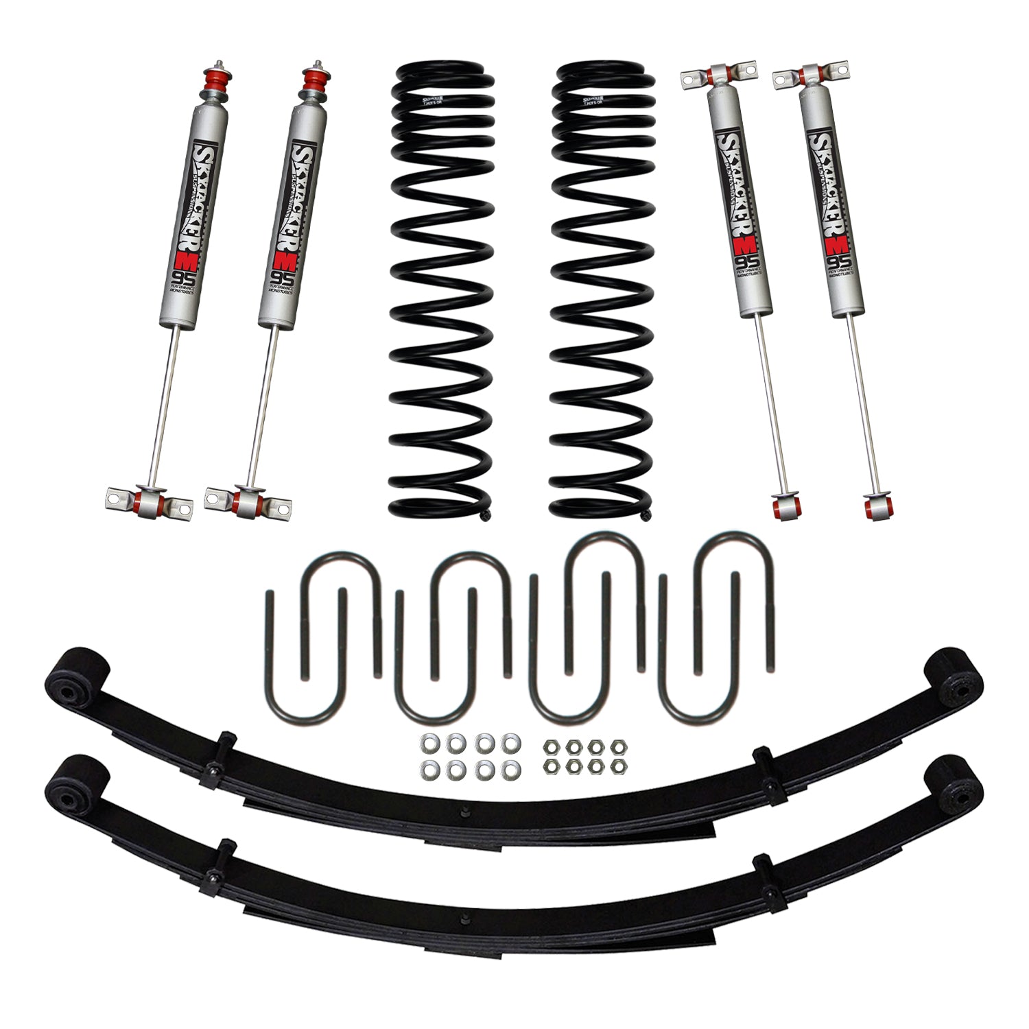 Skyjacker 3 inch Suspension Lift Kit Jeep XJ Full Leaf Springs (Choose Shocks)