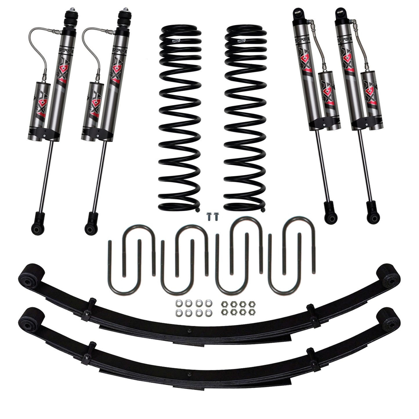 Skyjacker 3 inch Suspension Lift Kit Jeep XJ Full Leaf Springs (Choose Shocks)