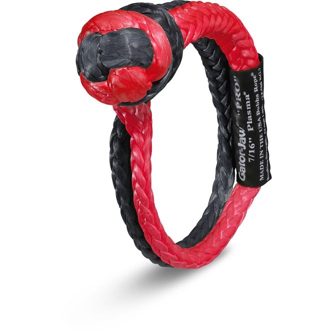 BUBBA GEAR 7/16" SYNTHETIC SHACKLE, RED/BLK