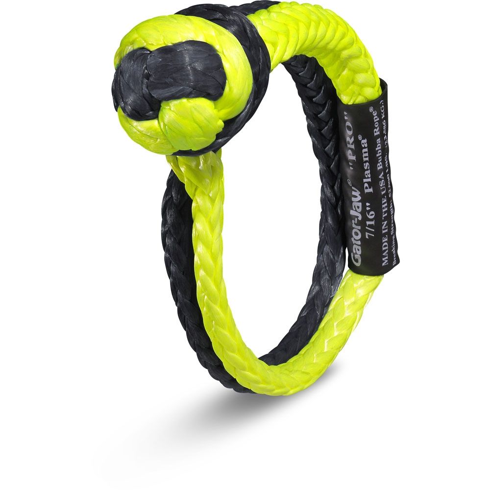BUBBA GEAR 7/16" SYNTHETIC SHACKLE, YELLOW/BLK