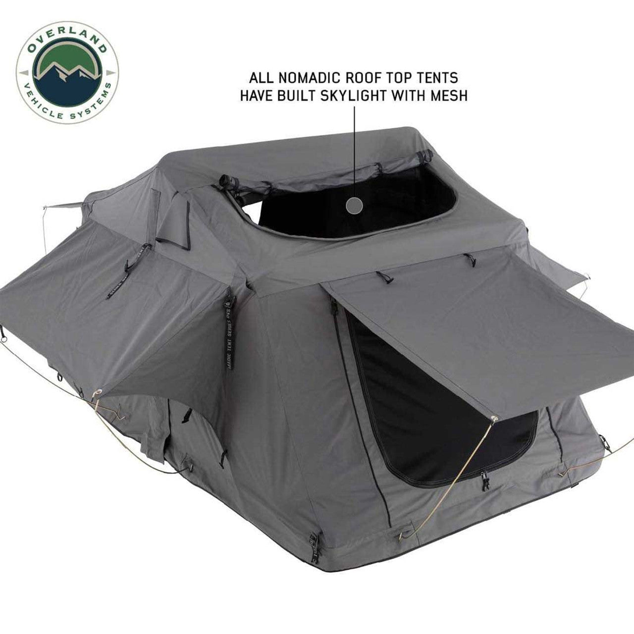 OVS HD Nomadic 2 Standard Soft Shell Roof Top Tent, Grey Body & Green Rainfly