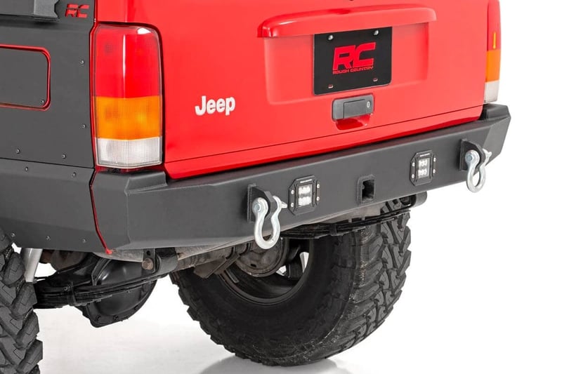 RC REAR BUMPER W/LIGHTS & SHACKLES JEEP XJ 84-01