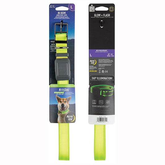 NITEDOG LED COLLAR, LMGRN LG