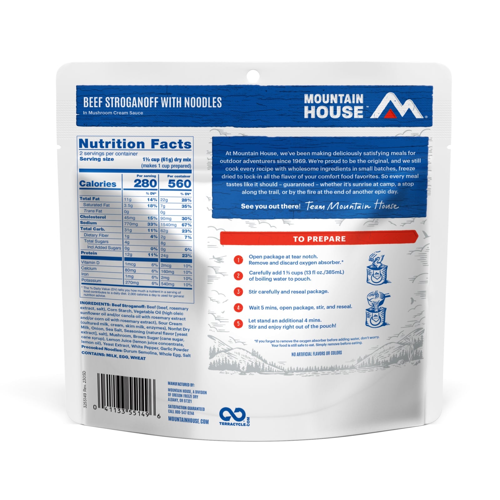 MOUNTAIN HOUSE BEEF STROGANOFF WITH NOODLES