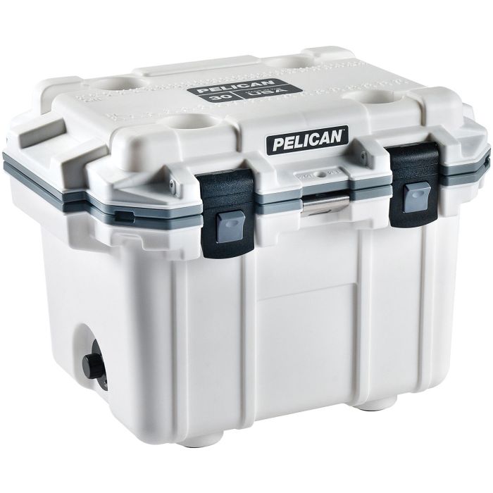 PELICAN COOLER, 30QT, WHT/GRAY