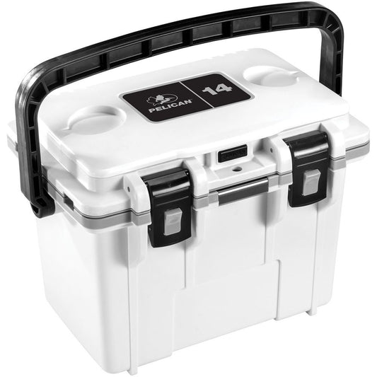 PELICAN COOLER, 14QT, WHT/GRAY