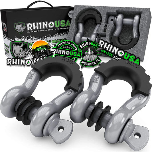 RHINO 3/4" D-RING SHACKLE SET, SILVER